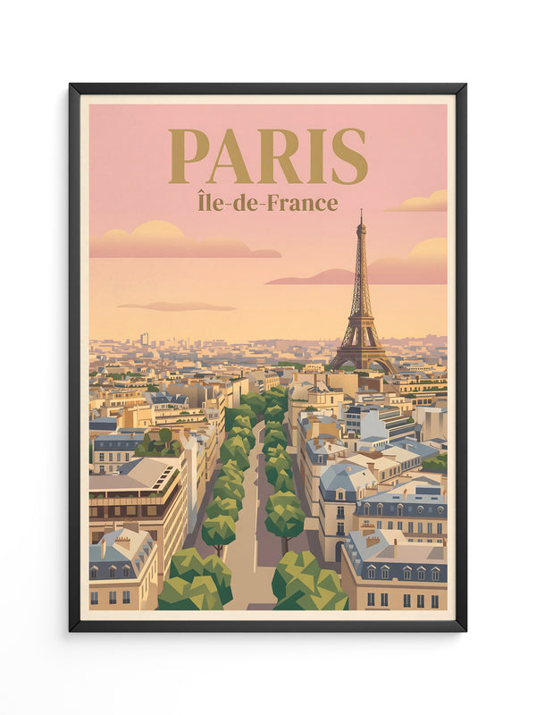 Paris Skyline Pastellfarben
