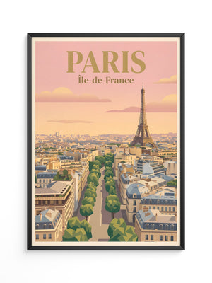 Paris Skyline Pastellfarben
