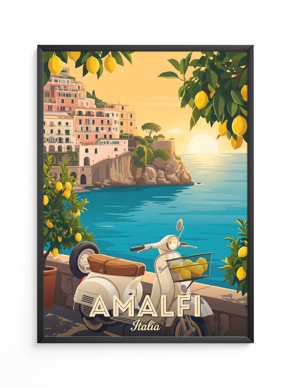 Vespa Küste Sonnenuntergang Vintage