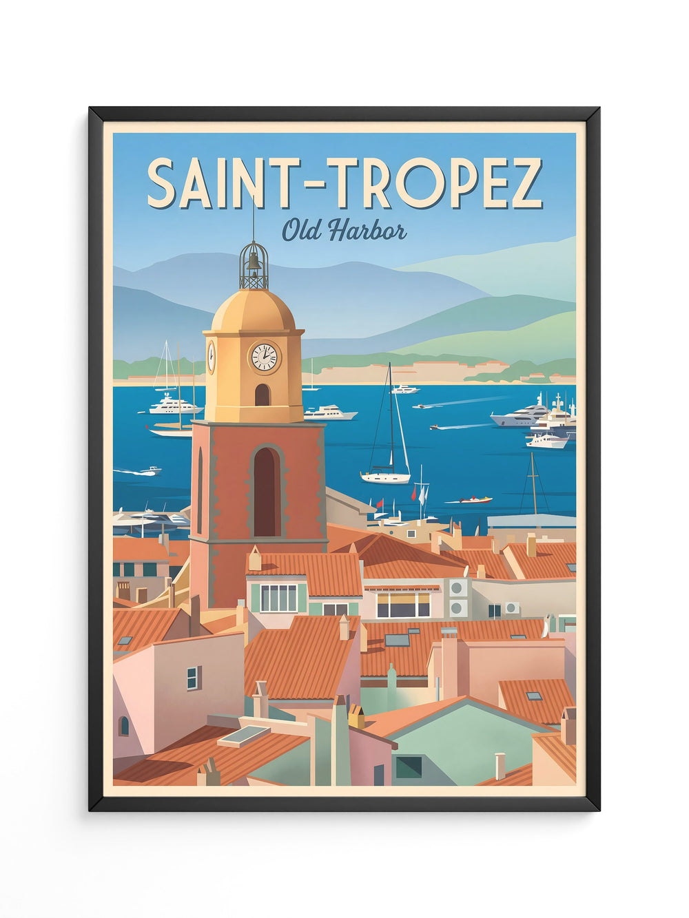 Saint-Tropez Hafen Retro Stil