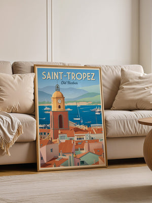 Saint-Tropez Hafen Retro Stil