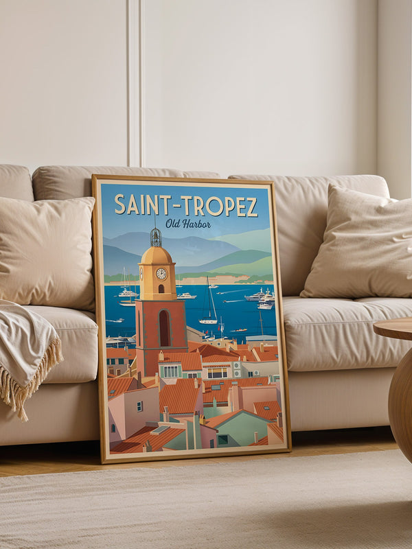 Saint-Tropez Hafen Retro Stil