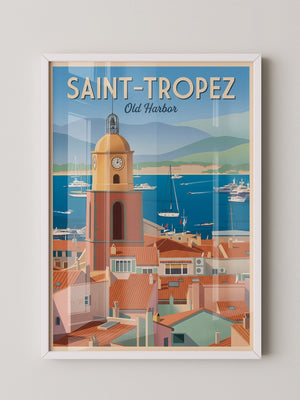 Saint-Tropez Hafen Retro Stil