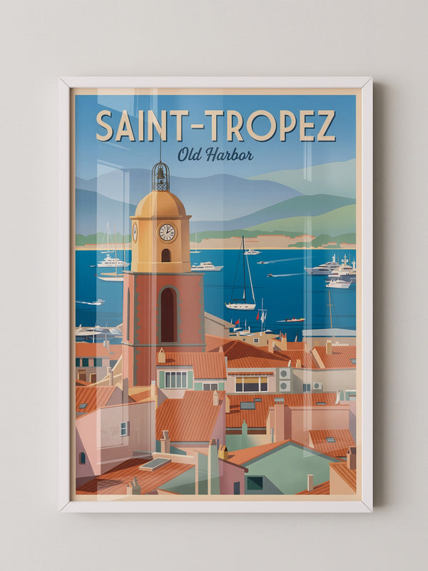 Saint-Tropez Hafen Retro Stil