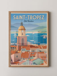 Saint-Tropez Hafen Retro Stil