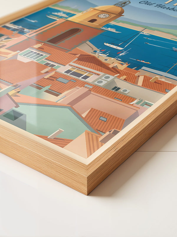 Saint-Tropez Hafen Retro Stil