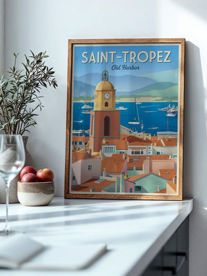 Saint-Tropez Hafen Retro Stil