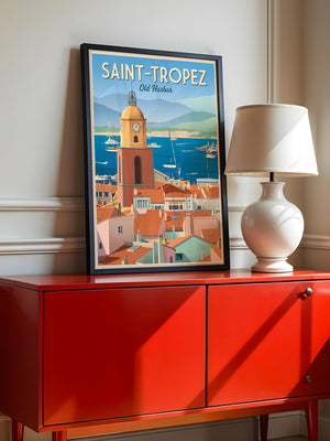 Saint-Tropez Hafen Retro Stil