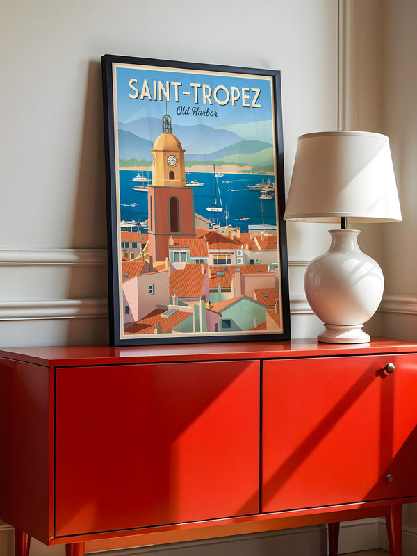 Saint-Tropez Hafen Retro Stil