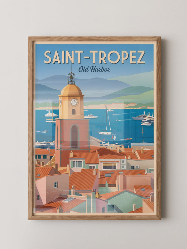 Saint-Tropez Hafen Retro Stil