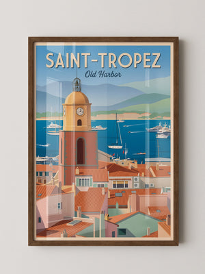 Saint-Tropez Hafen Retro Stil