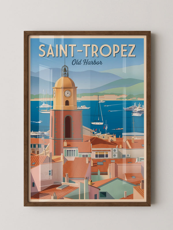 Saint-Tropez Hafen Retro Stil