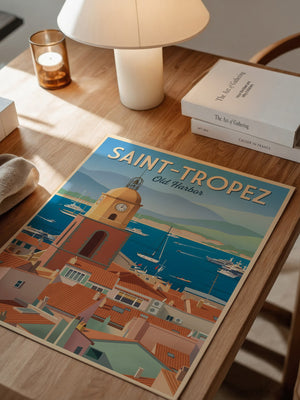 Saint-Tropez Hafen Retro Stil