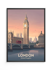 Big Ben Abenddämmerung Vintage Stil