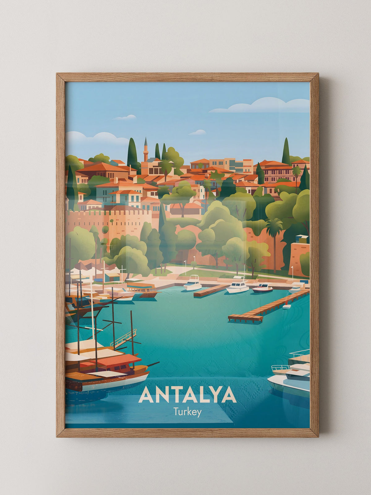 Antalya Hafen Idylle Retro-Look