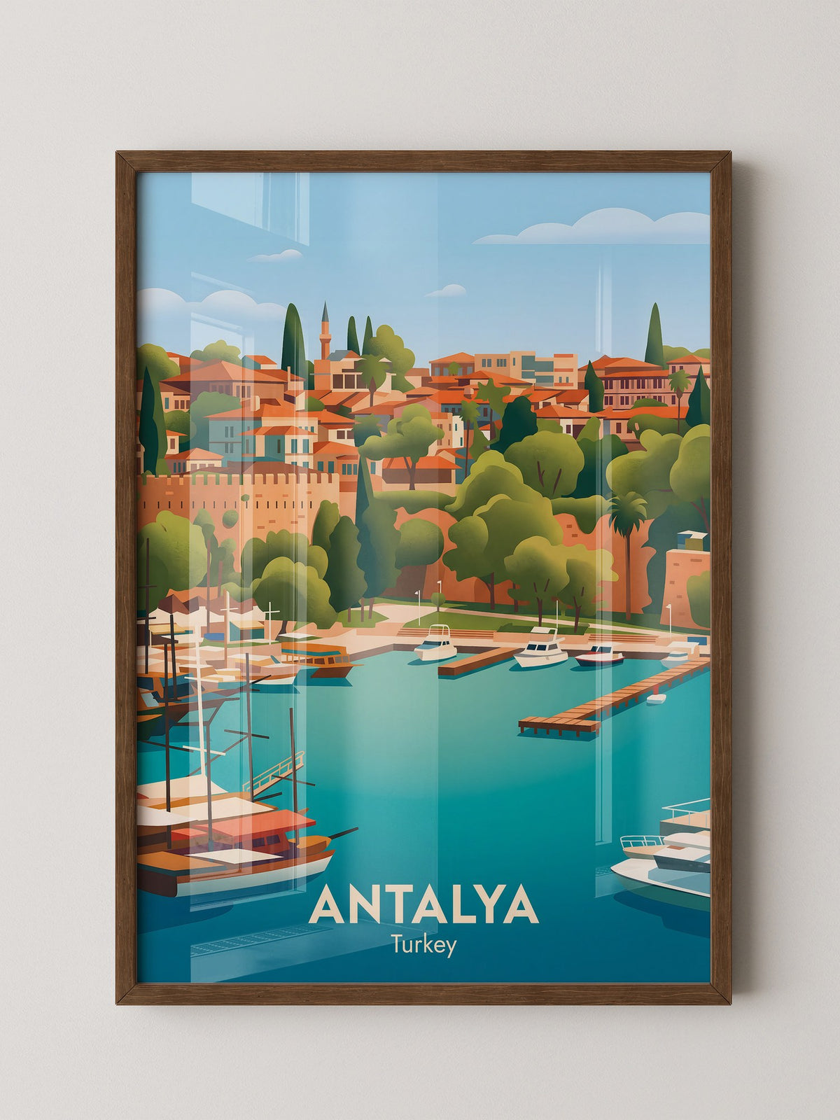 Antalya Hafen Idylle Retro-Look