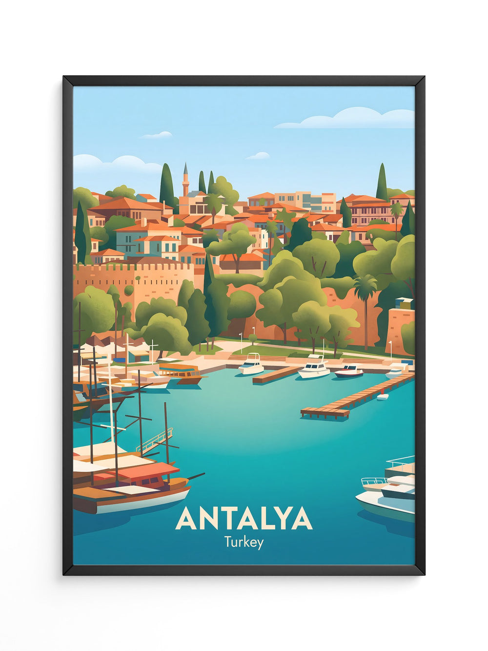 Antalya Hafen Idylle Retro-Look