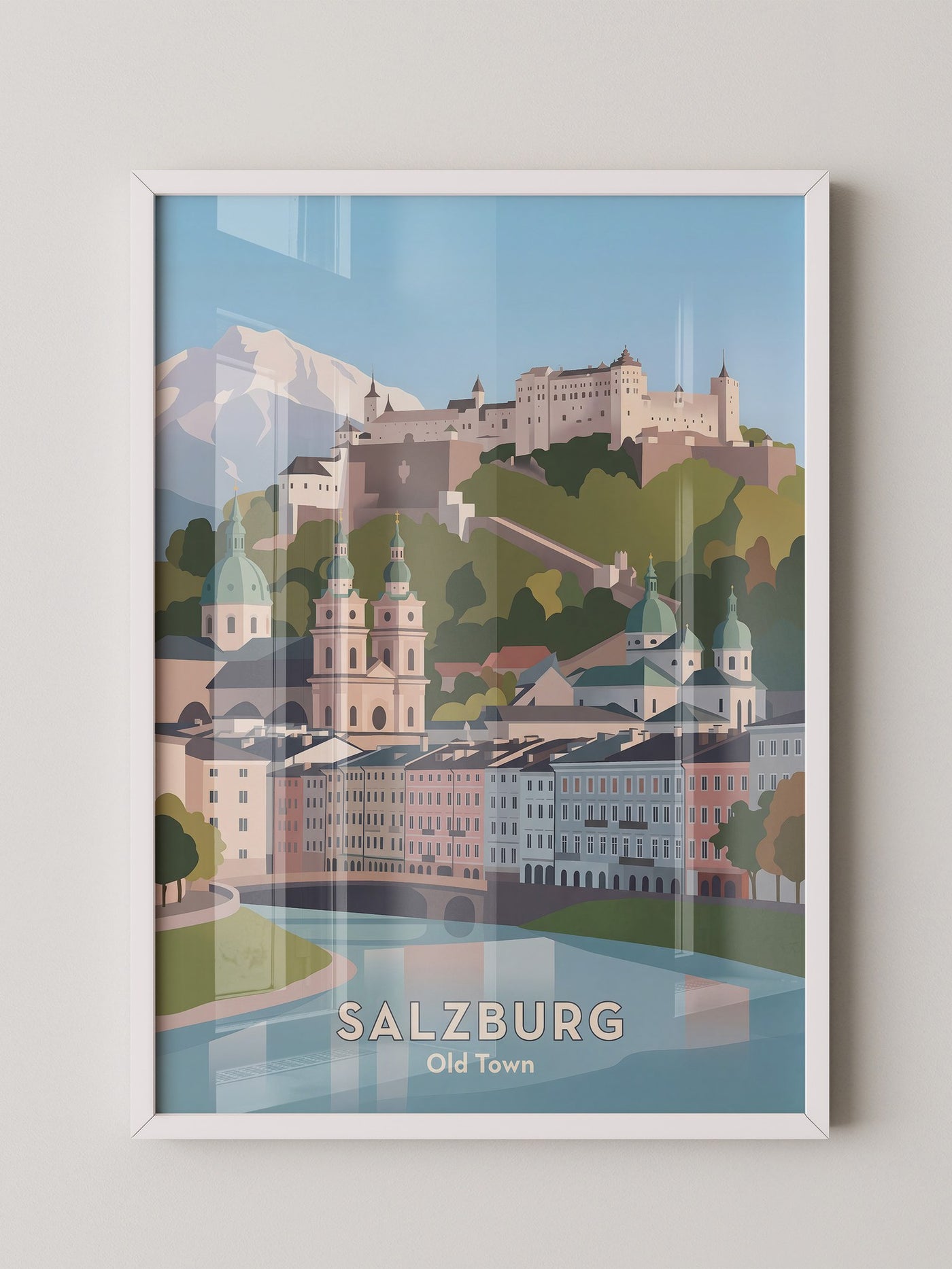 Salzburg Altstadt Pastellansicht