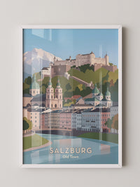 Salzburg Altstadt Pastellansicht