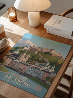 Salzburg Altstadt Pastellansicht