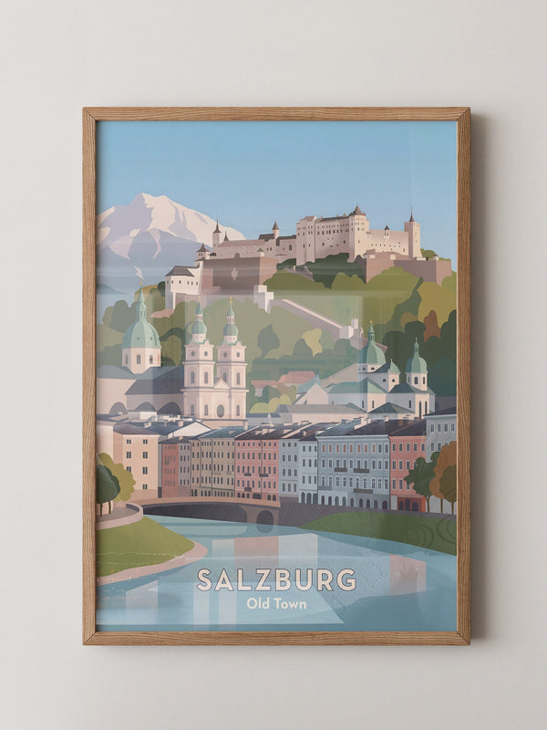 Salzburg Altstadt Pastellansicht