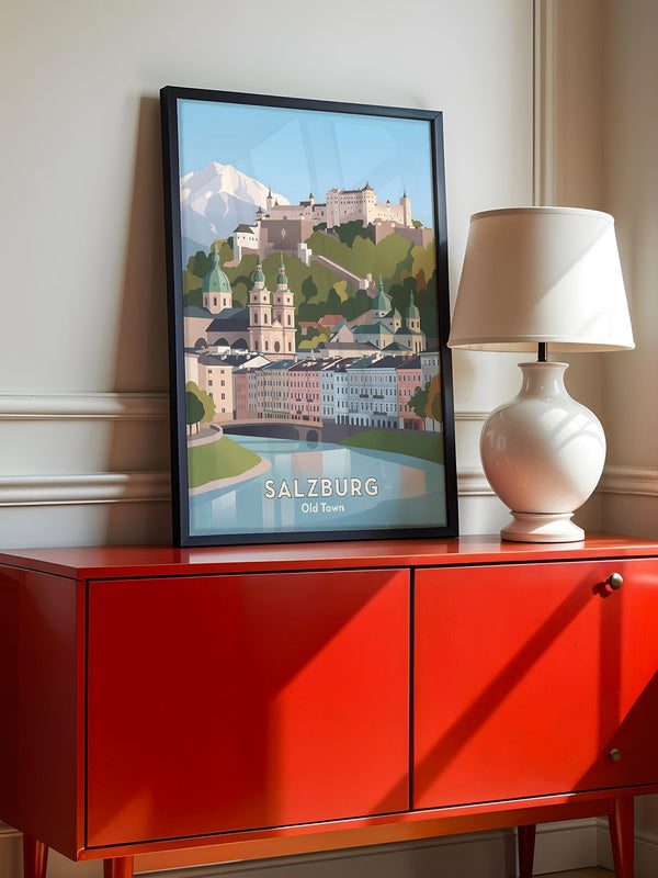 Salzburg Altstadt Pastellansicht