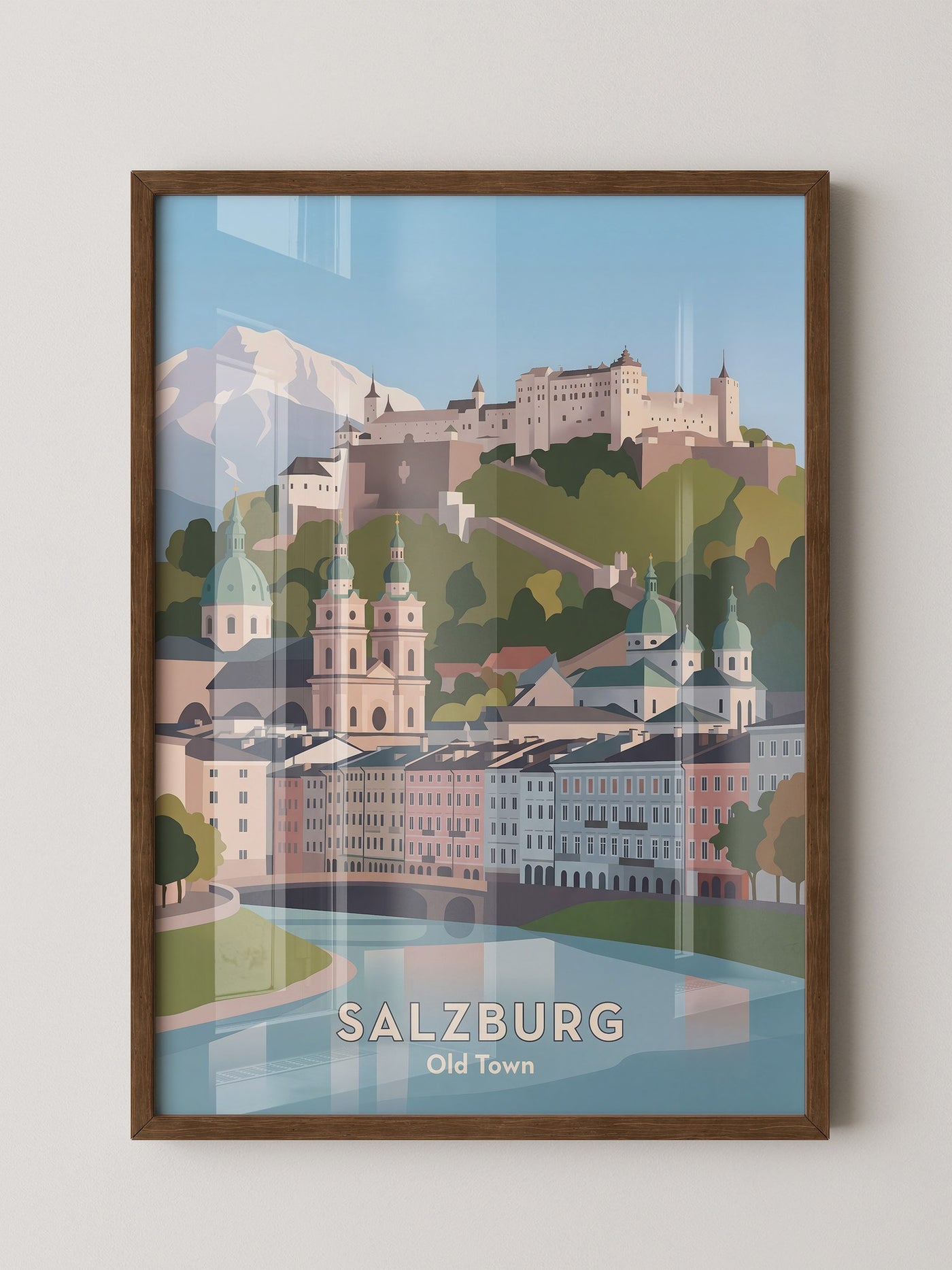 Salzburg Altstadt Pastellansicht