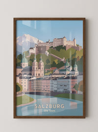 Salzburg Altstadt Pastellansicht