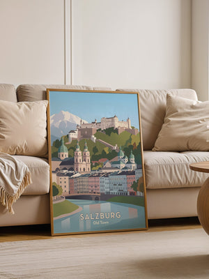 Salzburg Altstadt Pastellansicht