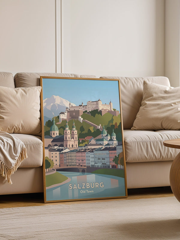 Salzburg Altstadt Pastellansicht