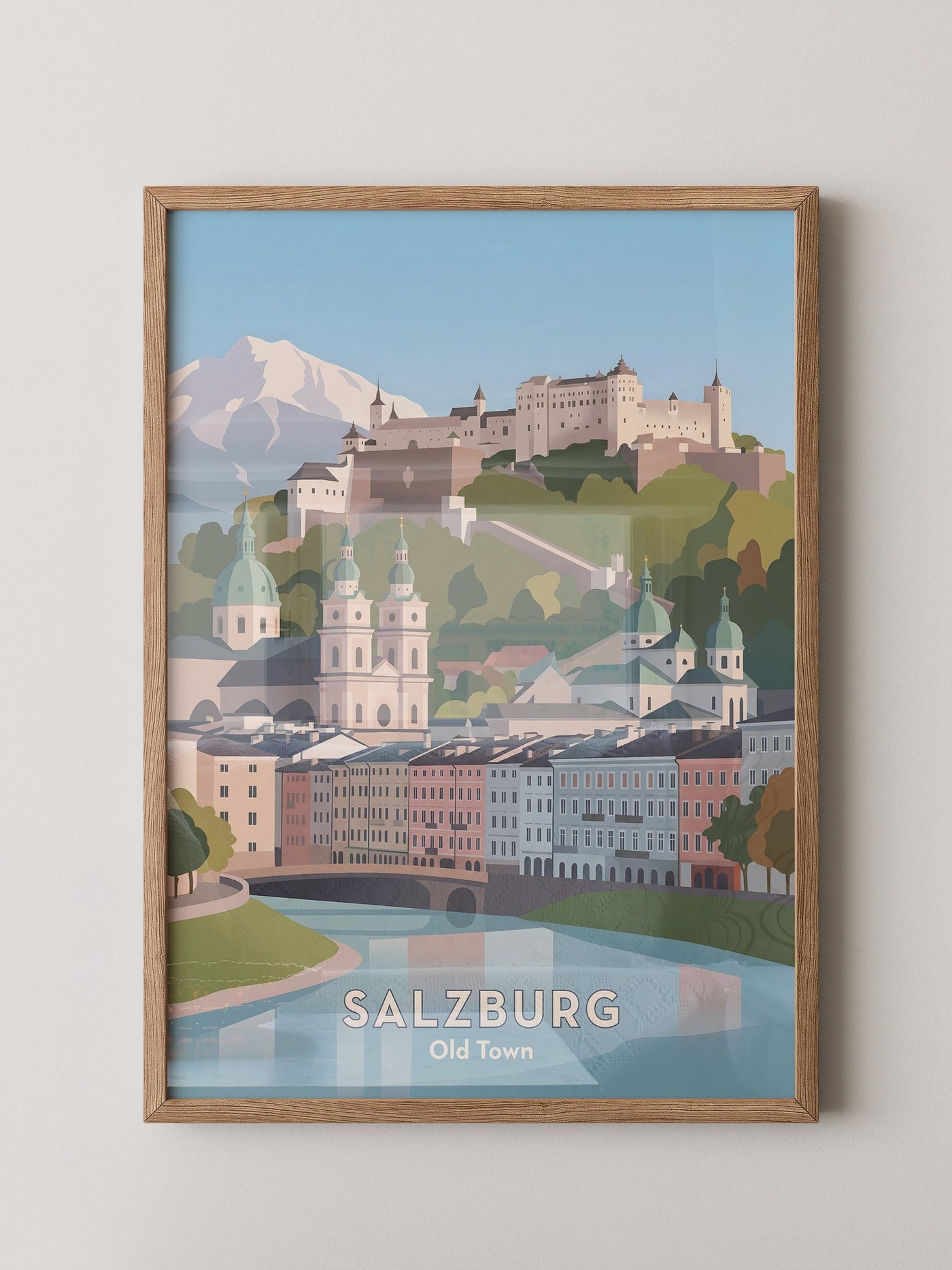 Salzburg Altstadt Pastellansicht