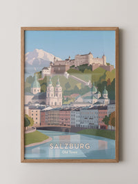 Salzburg Altstadt Pastellansicht