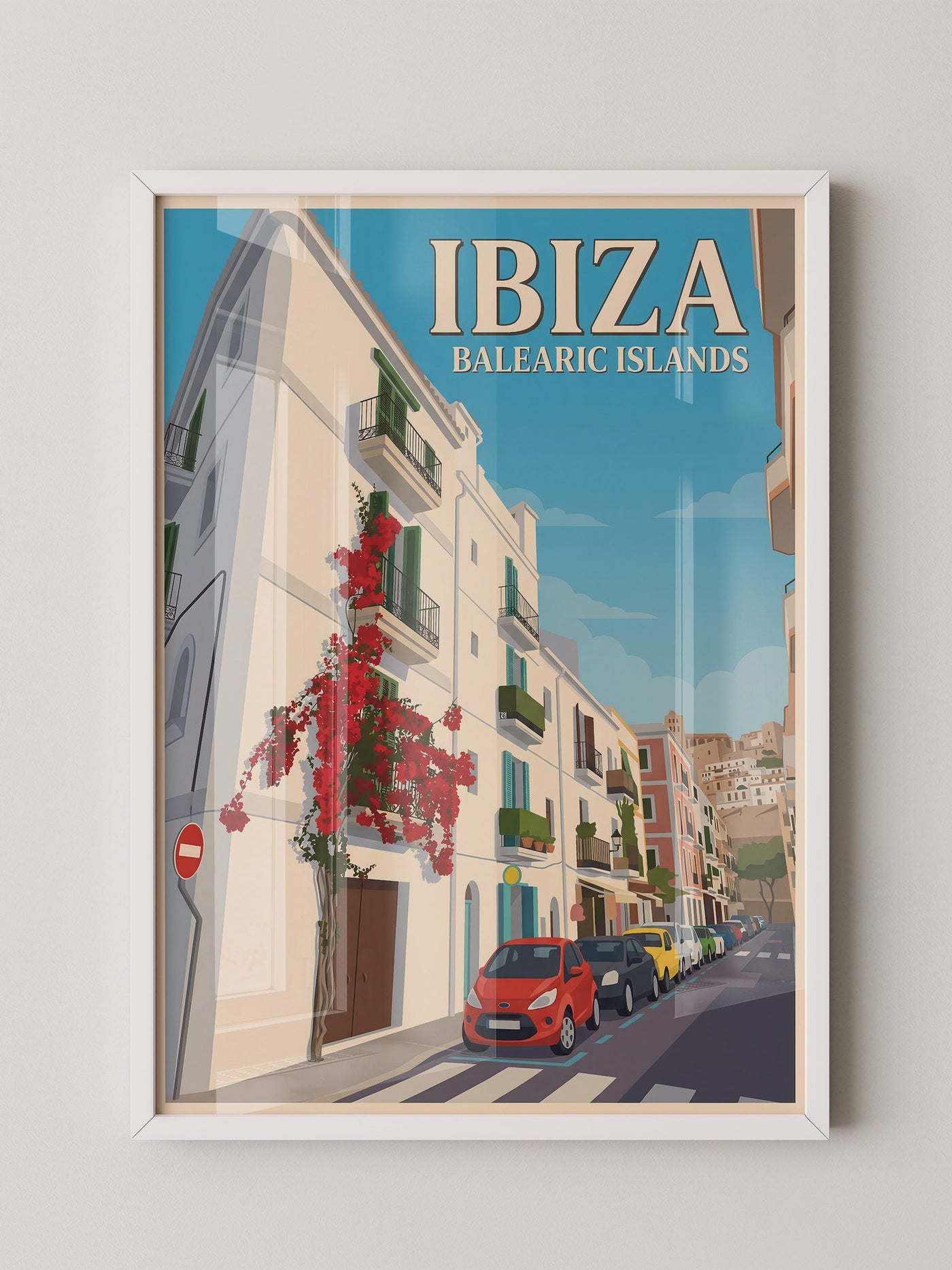 Ibiza Straßenansicht Retro-Stil