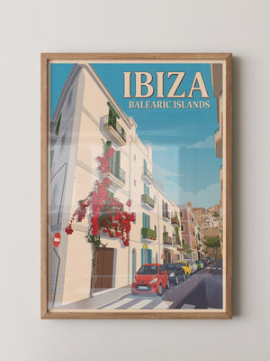 Ibiza Straßenansicht Retro-Stil