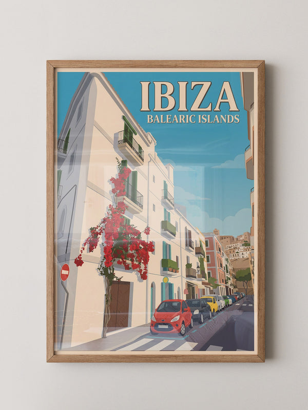 Ibiza Straßenansicht Retro-Stil
