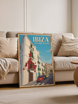 Ibiza Straßenansicht Retro-Stil