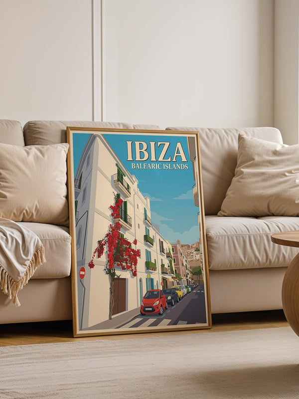 Ibiza Straßenansicht Retro-Stil