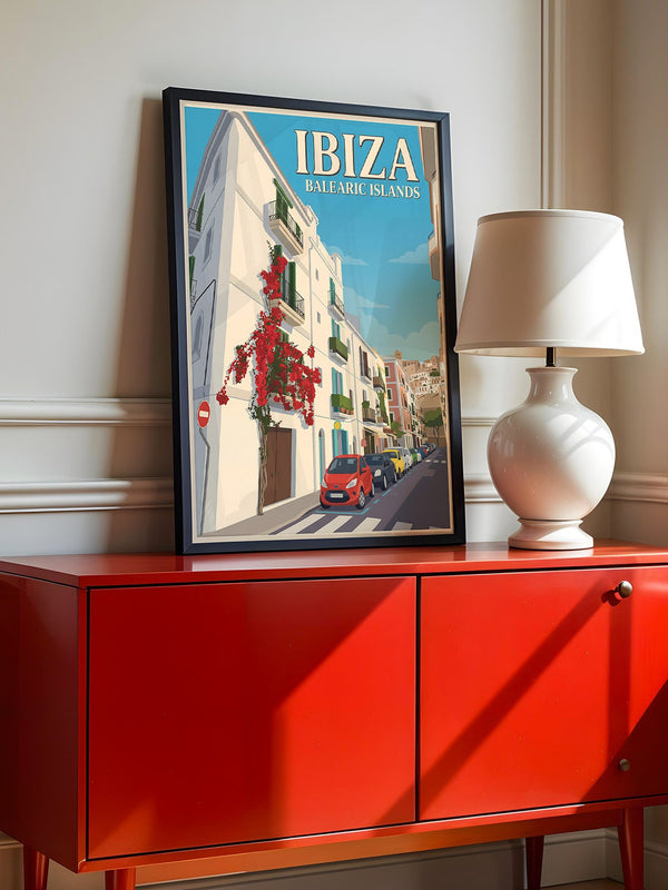Ibiza Straßenansicht Retro-Stil