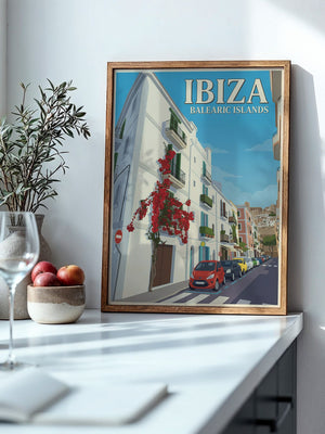 Ibiza Straßenansicht Retro-Stil