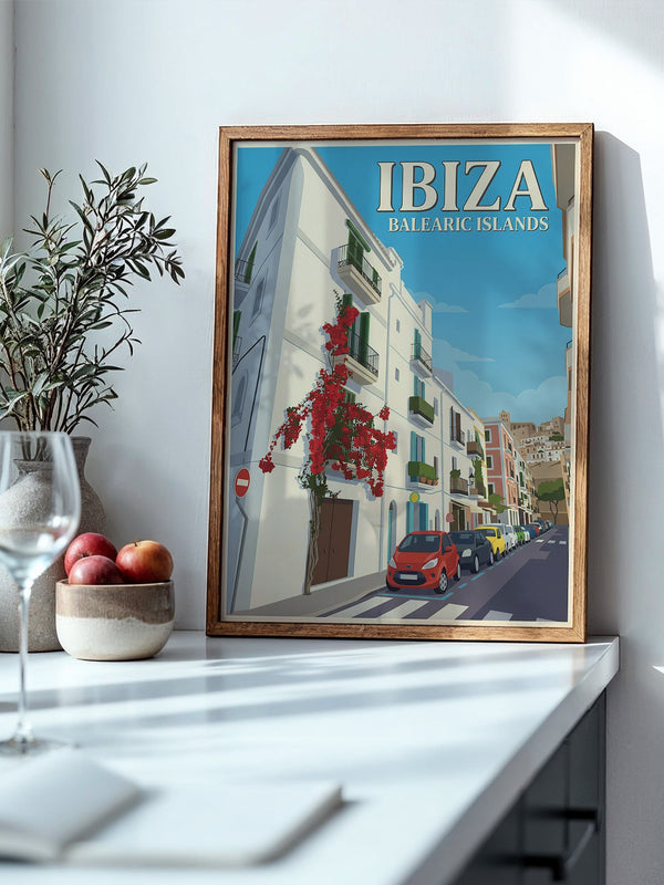 Ibiza Straßenansicht Retro-Stil