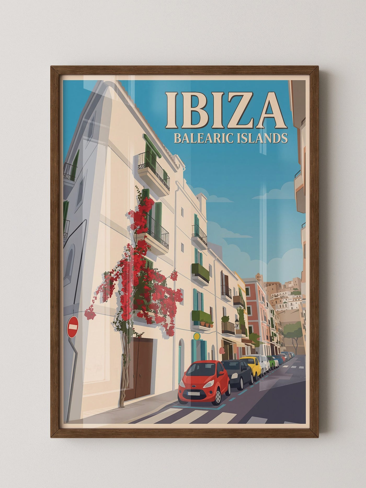 Ibiza Straßenansicht Retro-Stil