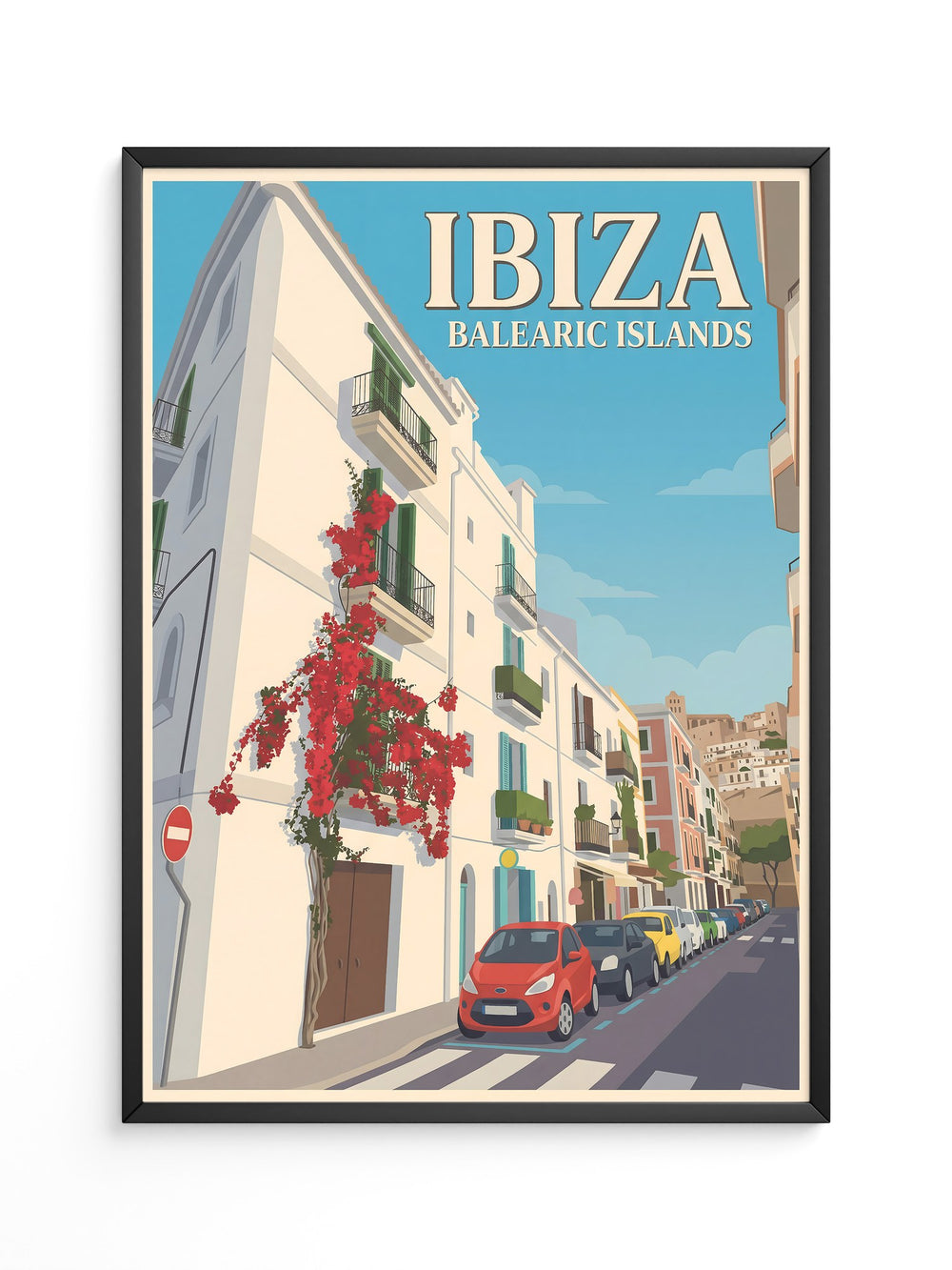 Ibiza Straßenansicht Retro-Stil
