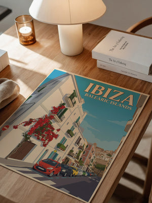 Ibiza Straßenansicht Retro-Stil