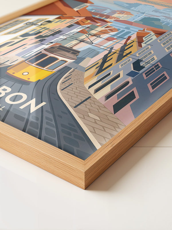 Tram in Lissabon Sonnenuntergang