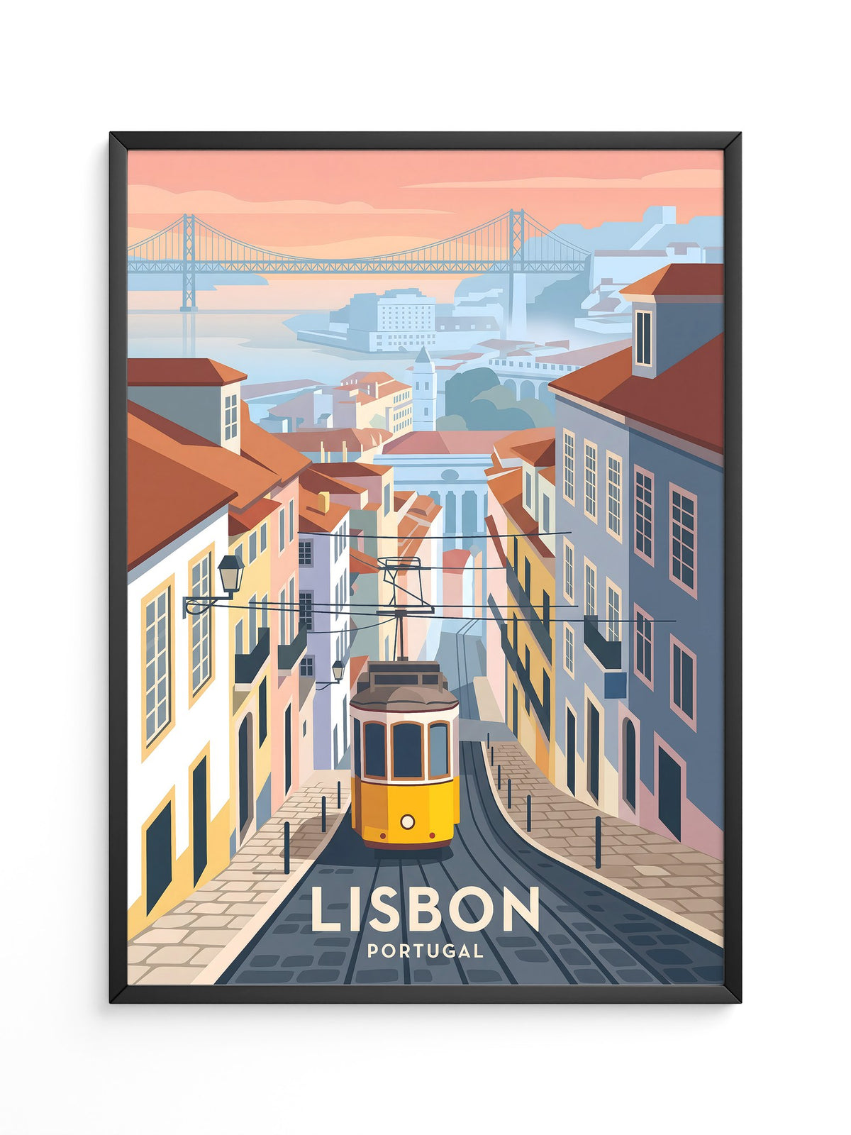 Tram in Lissabon Sonnenuntergang