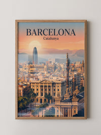 Barcelona Panorama Abendstimmung