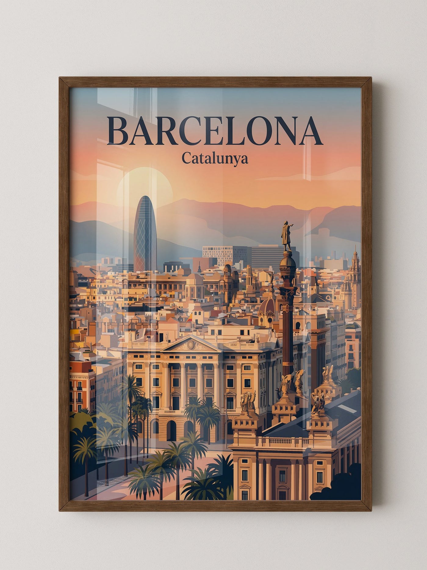 Barcelona Panorama Abendstimmung