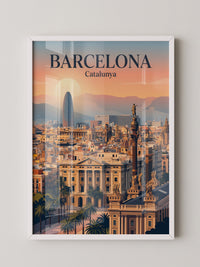 Barcelona Panorama Abendstimmung