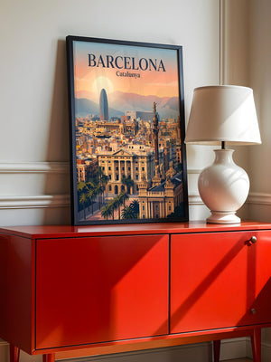 Barcelona Panorama Abendstimmung