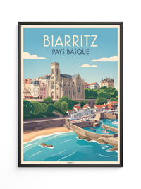 Biarritz Küste Retro-Stil